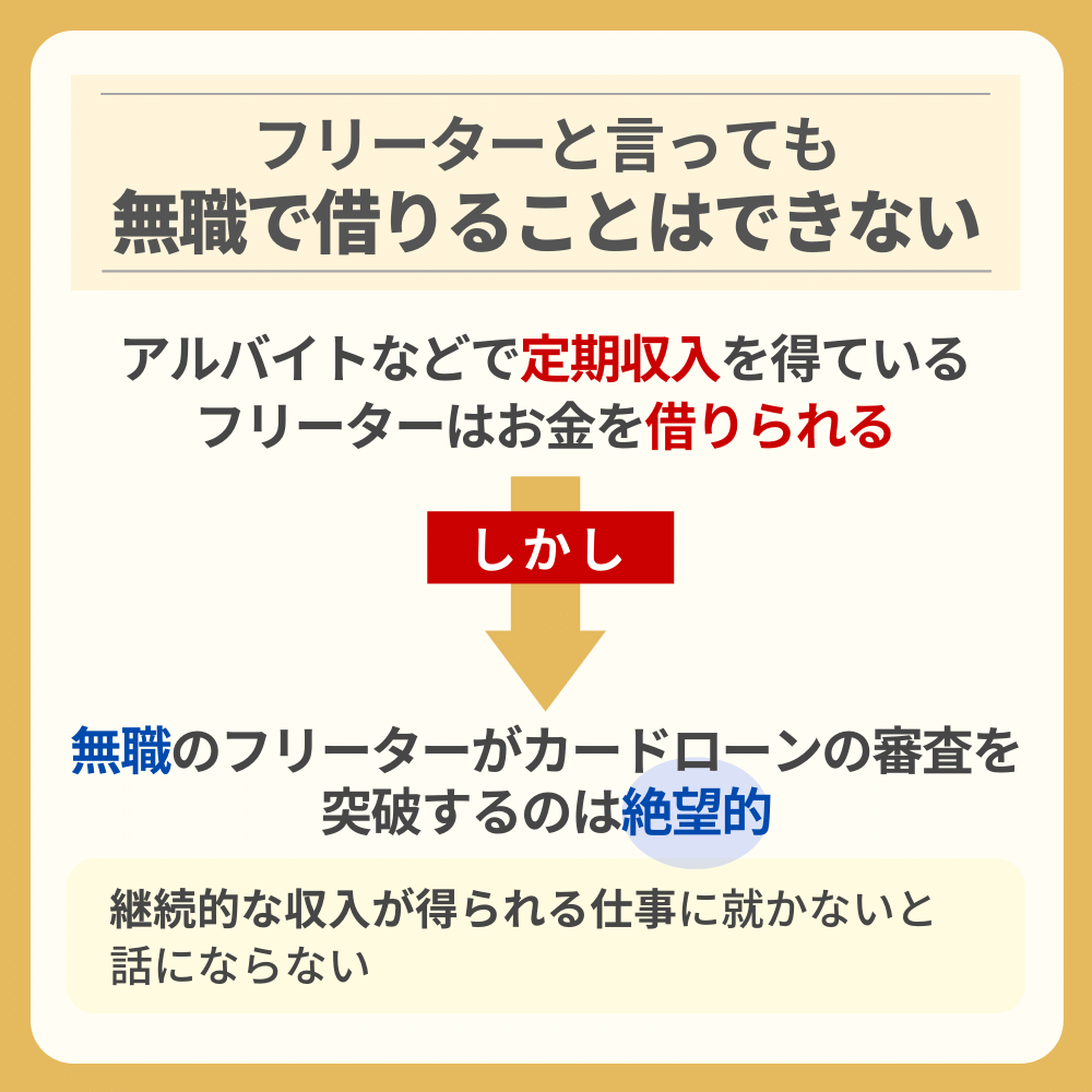 フリーターと言っても無職で借りることはできない