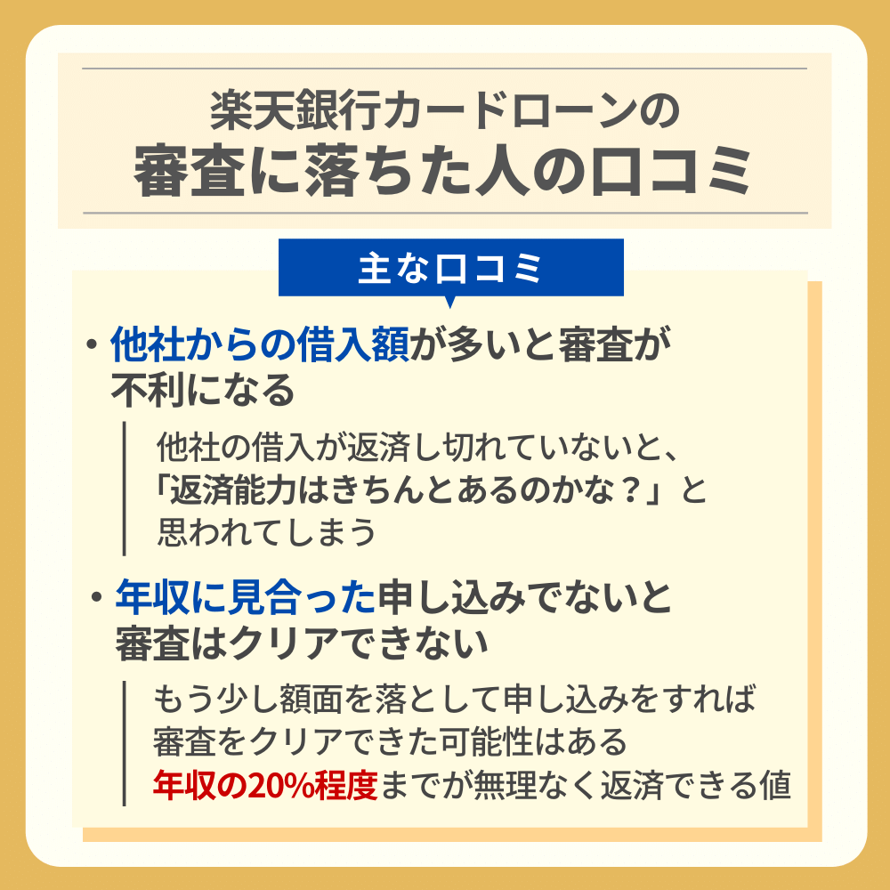 楽天銀行カードローンの審査難易度と審査の流れ 楽天銀行カードローンでお金を借りる方法 お金のない人生