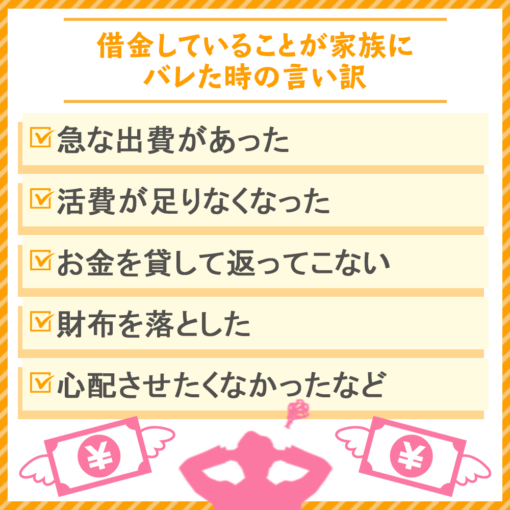 借金していることが家族にバレた時の言い訳